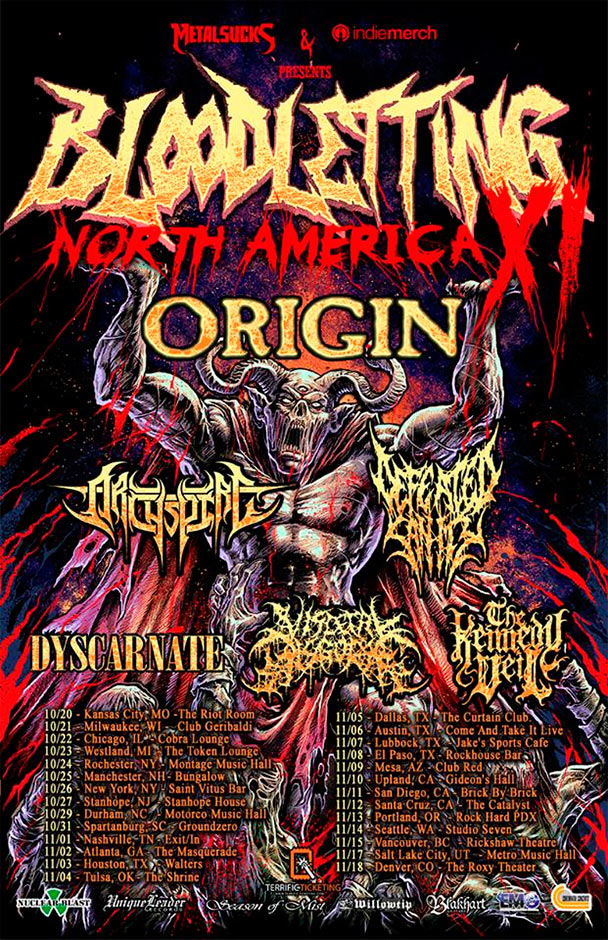 Origin, Archspire, Defeated Sanity, Dyscarnate, Visceral Disgorge, The ...